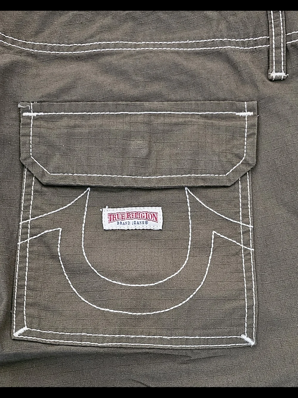 True Religion Ripstop Cargo Pants Kalamata Olive Green Size 38 NWT